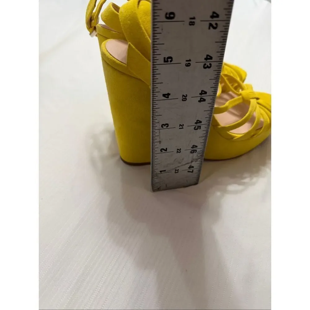 Kate Spade Glenn Strappy Yellow Platform Sandals Heels Size 6 M New NIB